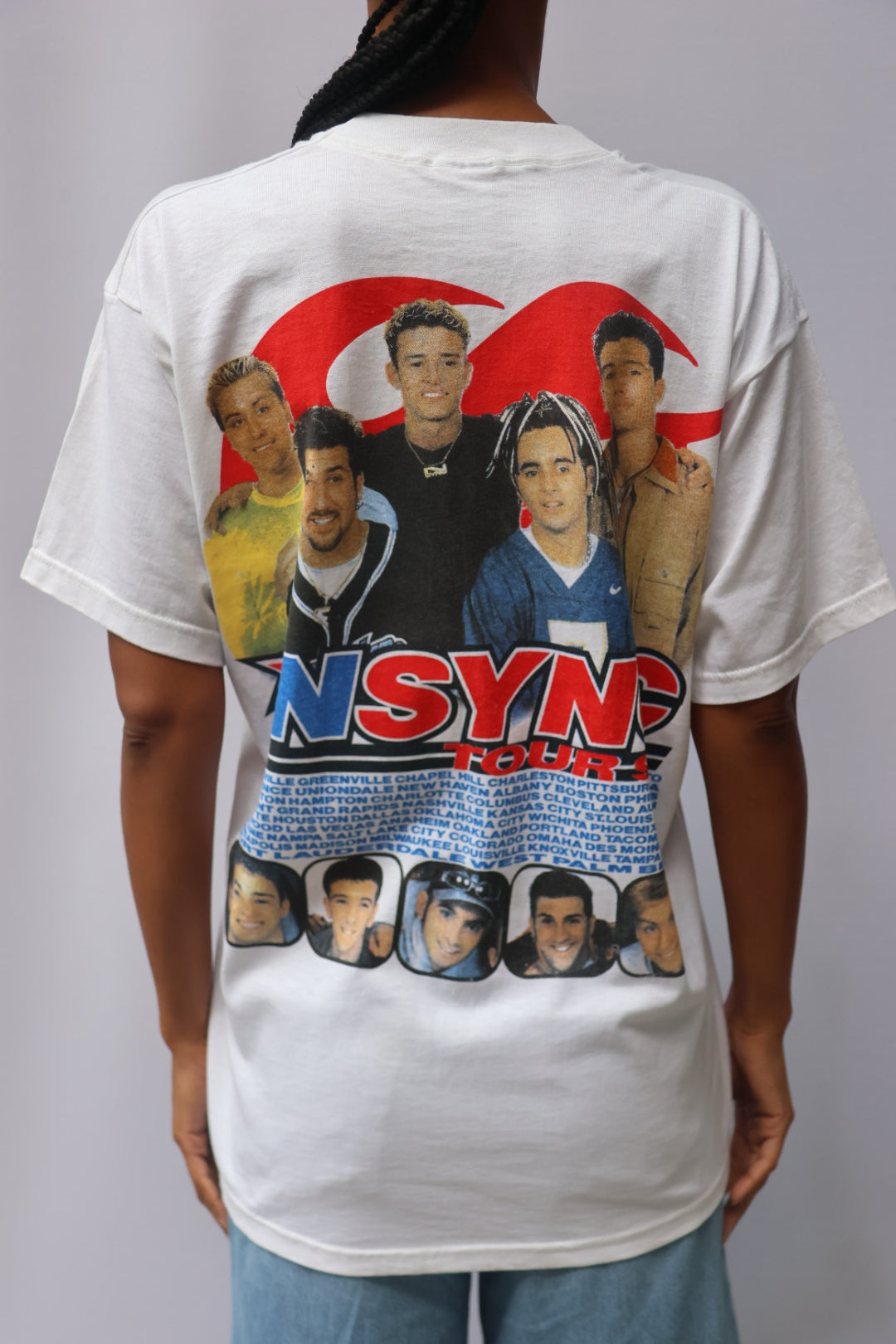 NSYNC 1999 NSYNC 99 Tour T-shirt - White w Purple Red Text