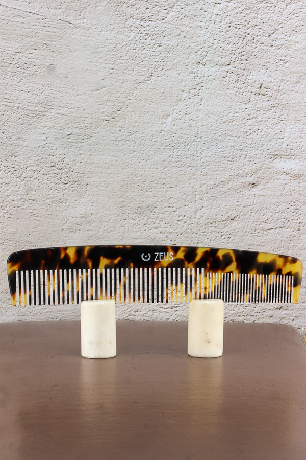 2 in 1 Beard & Mustache Comb, 7.5" - Tortoiseshell